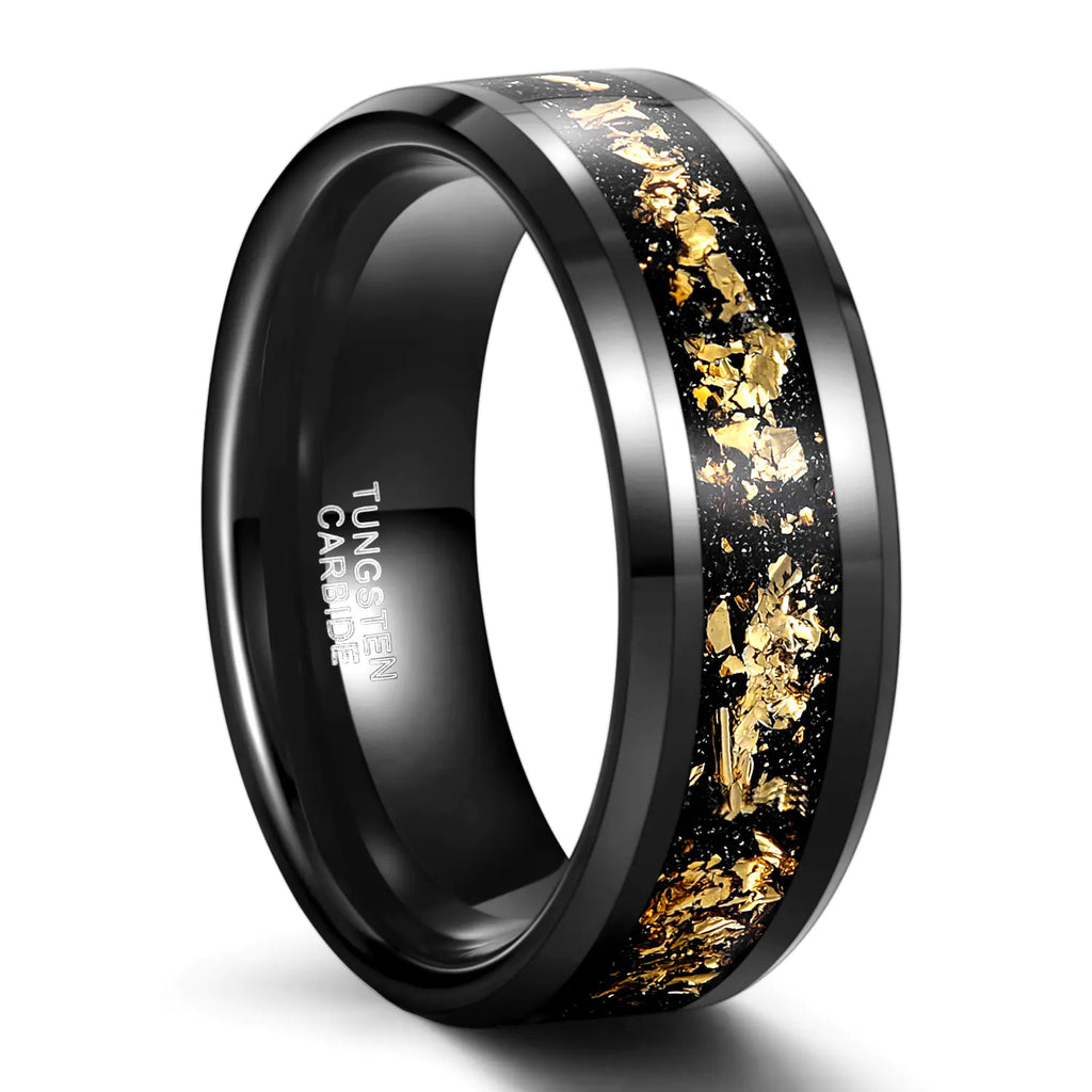 8mm Black Tungsten Ring for Unisex Wearers