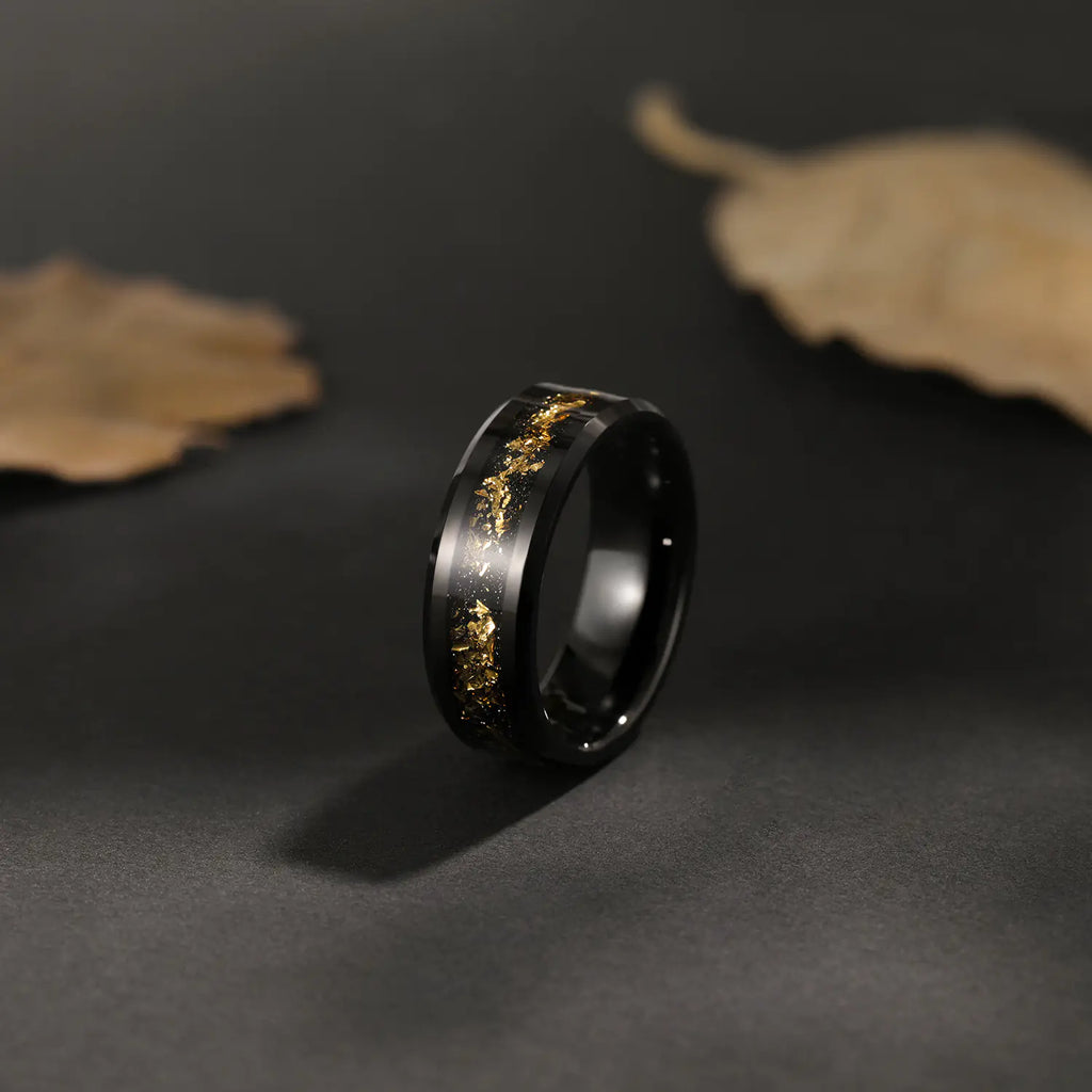 8mm Black Tungsten Ring for Unisex Wearers