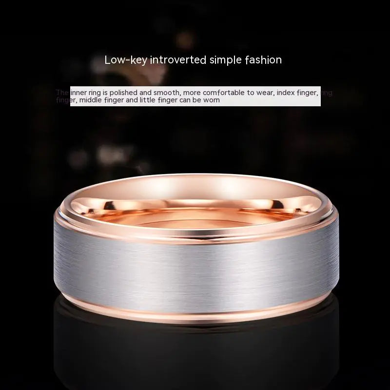 Cold Style Tungsten Gold Finger Splicing Ring for Boys
